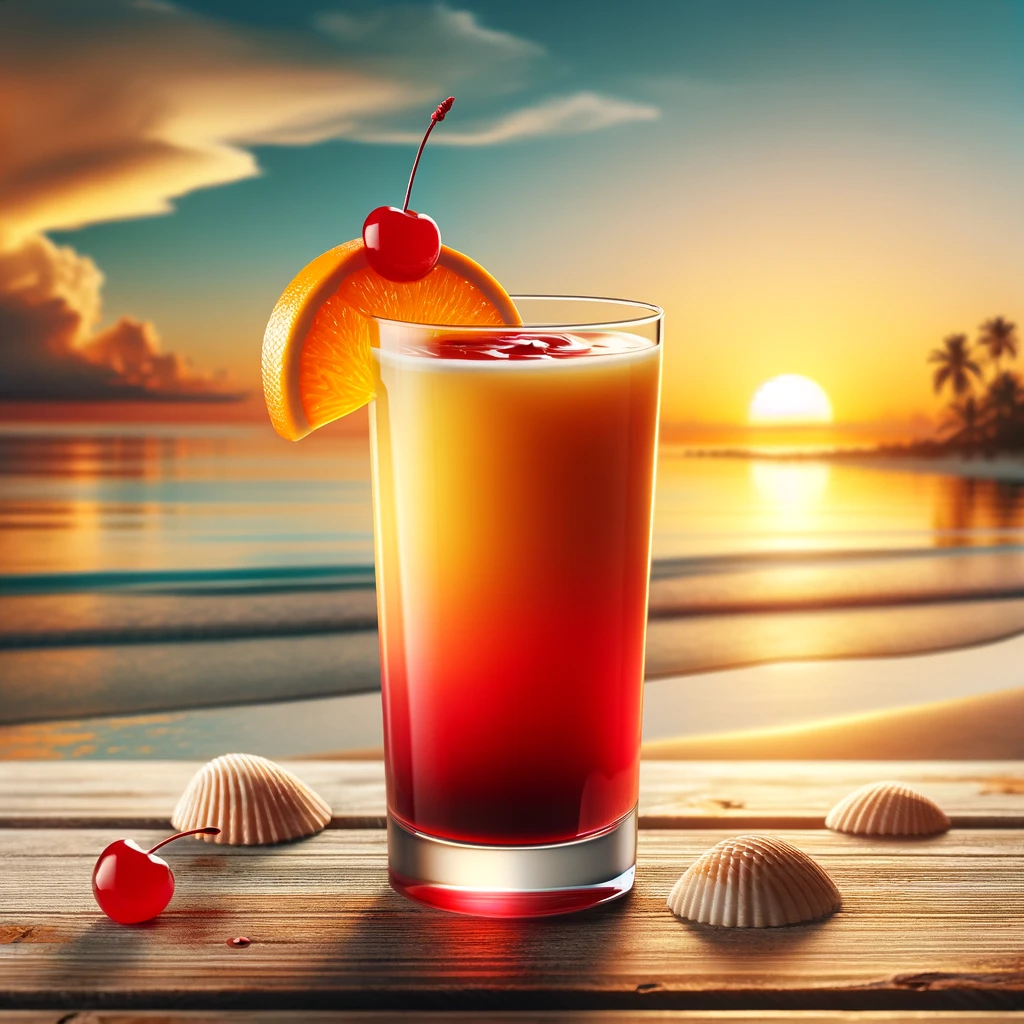 tequilla sunrise nsb beach drinks